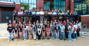 Group of students during a trip to Electric Works in Fort Wayne IN